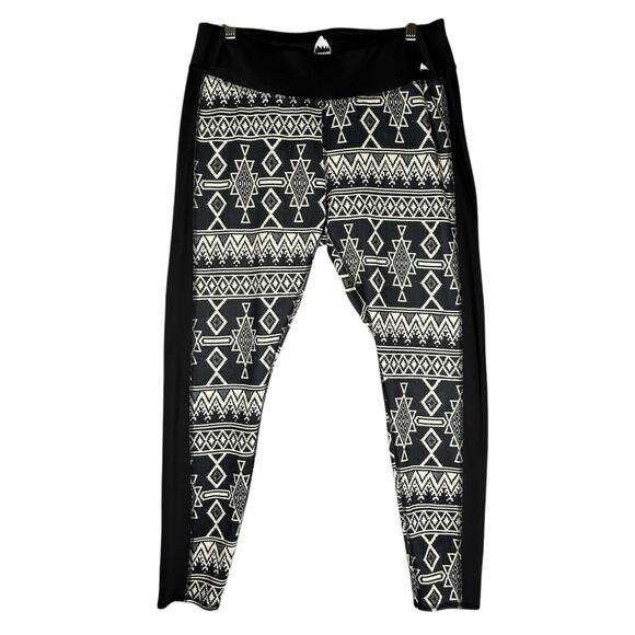 Burton Dryride Plasma Legging XL‎ Black & White Aztec Tribal Southwest Baselayer - Picture 1 of 11